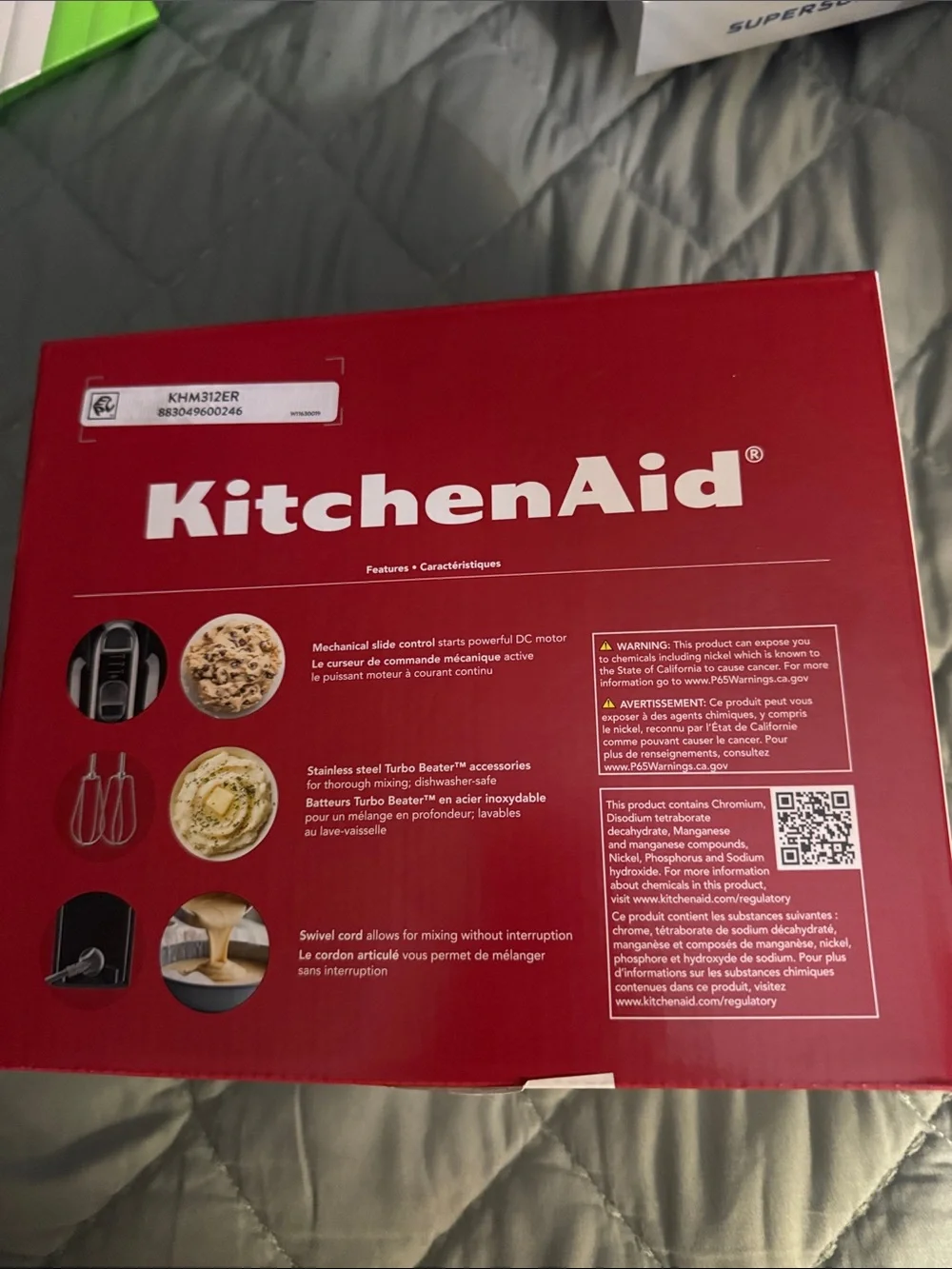 KitchenAid Red Hand Mixer with Stainless Beaters